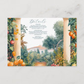 Chic Lemon Mediterranean Summer Wedding Begleitkarte (Vorderseite)