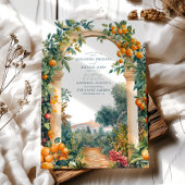 Chic Lemon Mediterranean Summer Wedding Einladung