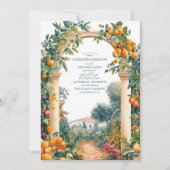 Chic Lemon Mediterranean Summer Wedding Einladung (Vorderseite)