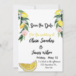 Chic Lemon Sommerhochzeit Einladung