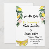 Chic Lemon Sommerhochzeit Einladung (Vorne/Hinten)