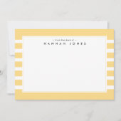 Chic Lemon und weiße Strickgrenze Mitteilungskarte (Vorderseite)