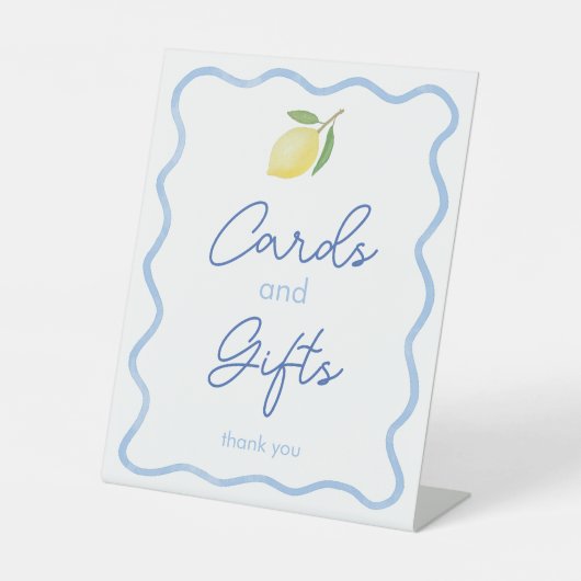 Chic Lemon Wavy Border Cards & Gifts Brautparty Sockelschild (Vorderseite)