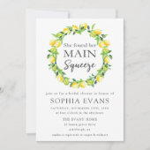 Chic Lemon Wreath Main Squeeze Brautparty Einladung (Vorderseite)