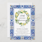 Chic Lemons Mosaic Tiles 50. Hochzeitstag Einladung (Vorderseite)
