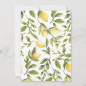 Chic Lemons und Foliage Wedding Party Einladung (Rückseite)