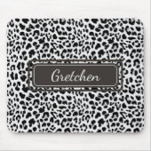 Chic Leopard Animal Print Black and Grau Mousepad (Vorne)
