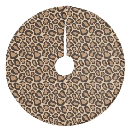 Chic Leopard Animal Print Fleece Weihnachtsbaumdecke (Vorderseite)