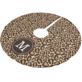 Chic Leopard Animal Print Monogram Polyester Weihnachtsbaumdecke (Schrägansicht)