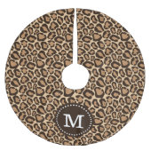 Chic Leopard Animal Print Monogram Polyester Weihnachtsbaumdecke (Vorderseite)