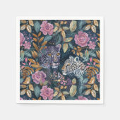 Chic Leopard Blues Serviette (Vorderseite)