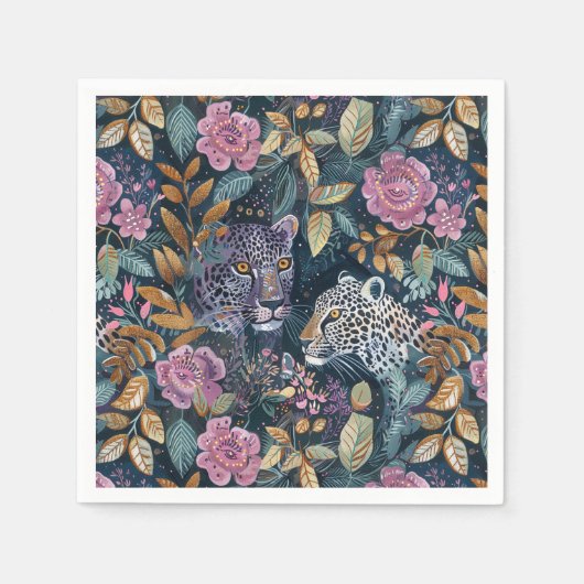 Chic Leopard Blues Serviette (Vorderseite)