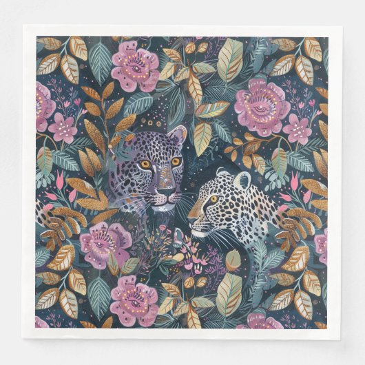 Chic Leopard Blues Serviette (Vorderseite)
