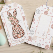 Chic Leopard Bunny Oaster Geschenkanhänger
