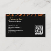 Chic Leopard Cheetah Glitzer Beauty Salon QR Code Visitenkarte (Rückseite)
