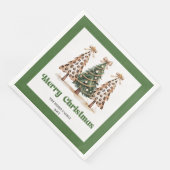 Chic Leopard Christmas Tree Dinner Napkins Custom! Serviette (Ecke)