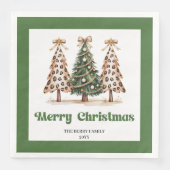 Chic Leopard Christmas Tree Dinner Napkins Custom! Serviette (Vorderseite)