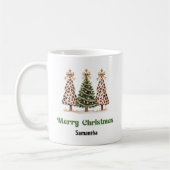 Chic Leopard Christmas Trees Custom Name Mug Kaffeetasse (Links)