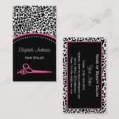 Chic-Leopard-Druck-Haar-Stylist und Visitenkarte (Vorne/Hinten)