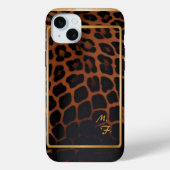 Chic Leopard Mit Monogramm drucken Case-Mate iPhone Hülle (Rückseite)