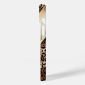 Chic Leopard Muster Black Bronze Monogram Case-Mate iPhone Hülle (Rückseite / Links)
