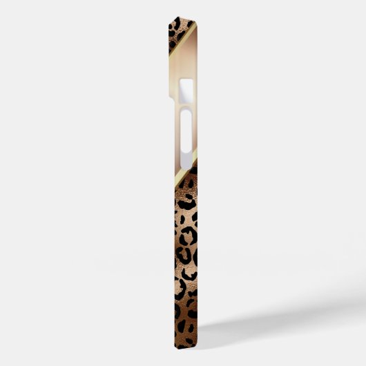 Chic Leopard Muster Black Bronze Monogram Case-Mate iPhone Hülle (Rückseite / Links)