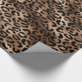 Chic Leopard Muster Black Bronze Monogram Geschenkpapier (Ecke)