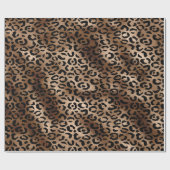 Chic Leopard Muster Black Bronze Monogram Geschenkpapier (Flach)