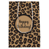 Chic Leopard Muster Geburtstag Mittlere Geschenktüte (Rückseite)