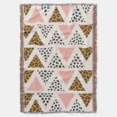 Chic Leopard & Pink Triangle Pattern Decke (Vorderseite Vertikal)