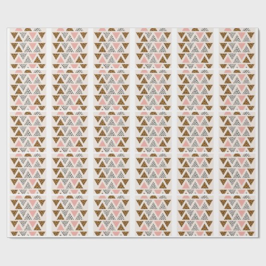 Chic Leopard & Pink Triangle Pattern Geschenkpapier (Flach)