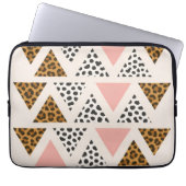 Chic Leopard & Pink Triangle Pattern Laptopschutzhülle (Vorderseite)
