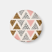 Chic Leopard & Pink Triangle Pattern Magnet (Vorne)