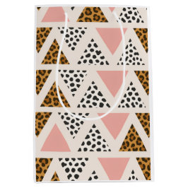 Chic Leopard & Pink Triangle Pattern Mittlere Geschenktüte