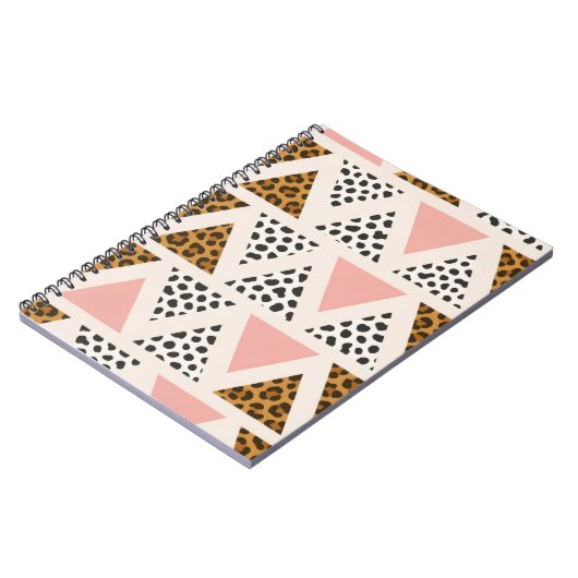 Chic Leopard & Pink Triangle Pattern Notizblock (Linke Seite)
