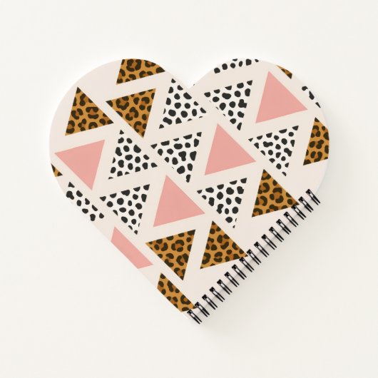 Chic Leopard & Pink Triangle Pattern Notizblock (Rückseite)