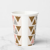 Chic Leopard & Pink Triangle Pattern Pappbecher (Links)