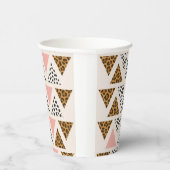 Chic Leopard & Pink Triangle Pattern Pappbecher (Rechts)