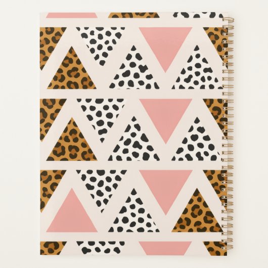 Chic Leopard & Pink Triangle Pattern Planer (Rückseite)