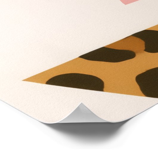Chic Leopard & Pink Triangle Pattern Poster (Ecke)