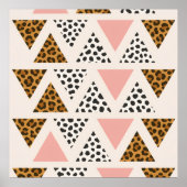 Chic Leopard & Pink Triangle Pattern Poster (Vorne)