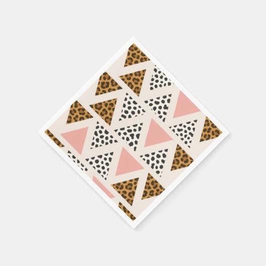 Chic Leopard & Pink Triangle Pattern Serviette (Ecke)