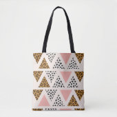 Chic Leopard & Pink Triangle Pattern Tasche (Vorderseite)