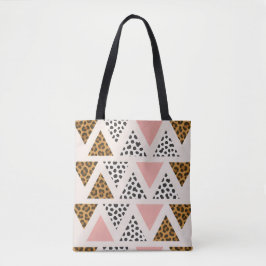 Chic Leopard & Pink Triangle Pattern Tasche