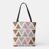 Chic Leopard & Pink Triangle Pattern Tasche (Rückseite)