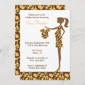 Chic Leopard Print Baby Dusche Einladung (Vorne/Hinten)