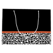 Chic Leopard Print Burnt Orange Bogen mit Namen Große Geschenktüte (Rückseite)