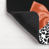 Chic Leopard Print Burnt Orange Bogen mit Namen Mousepad (Ecke)