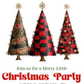 Chic leopard print Christmas tree holiday invite Einladung