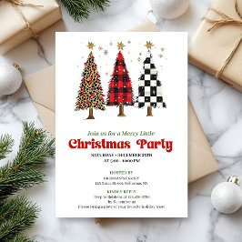 Chic leopard print Christmas tree holiday invite Einladung